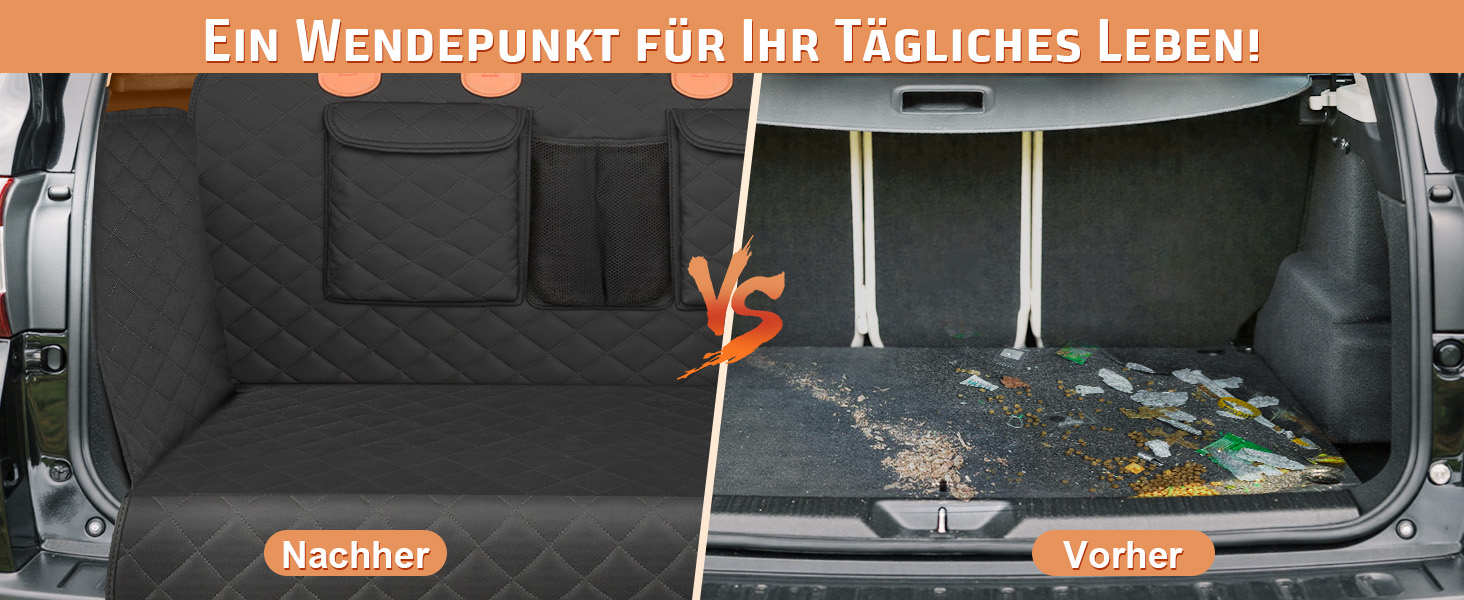 Накидка для собак у машину Gimars, 157x137 см, водовідштовхувальна, стійка до подряпин, універсальна, з передньою панеллю та оглядовим вікном, чорний & оранжевий, килимок у багажник