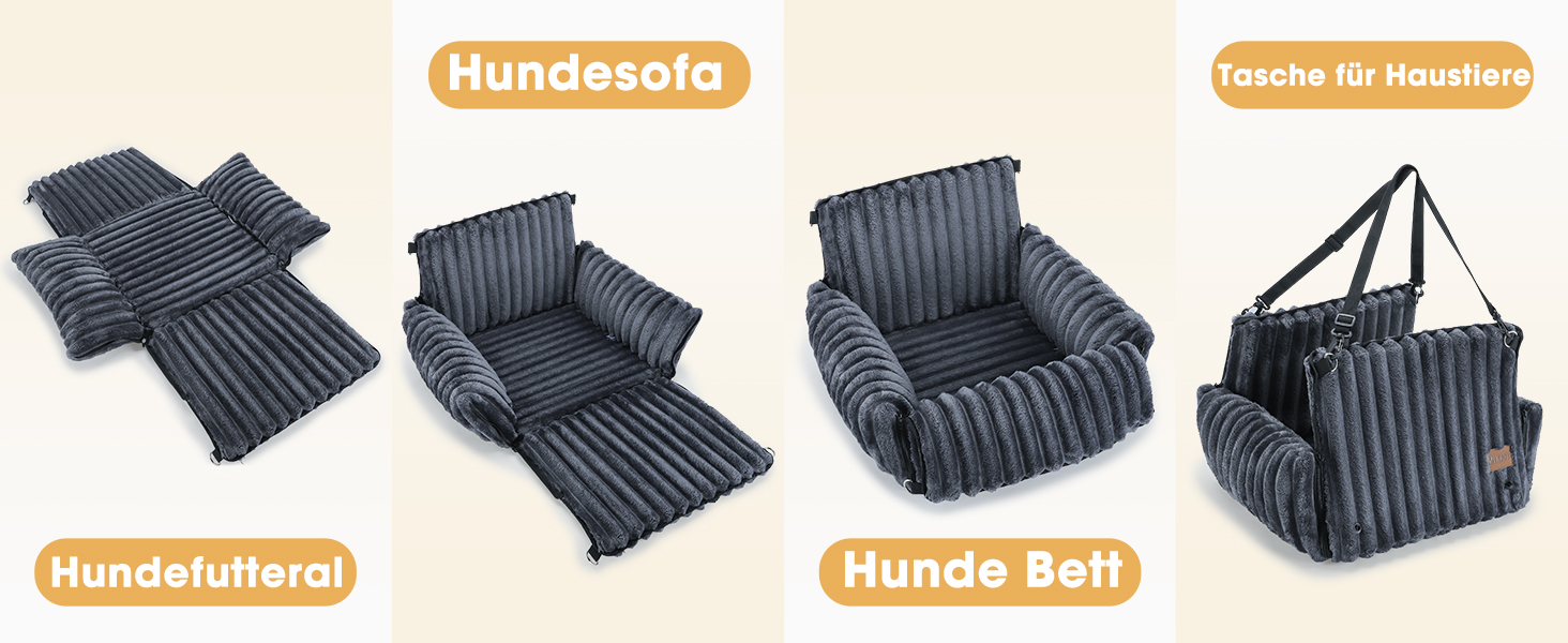 Автомобільне ліжко для собак MIXJOY: комфортне та безпечне місце для маленьких та середніх собак. Зручне кріплення, миється, з пам'яті-піни, сіре.