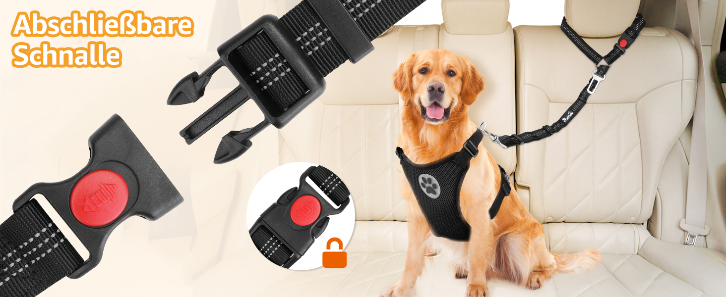 Ремінь безпеки для собак у машину SlowTon 2 шт. (Кріплення для підголівника + кліпса)