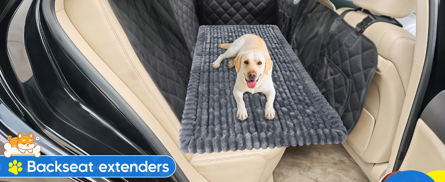 Килимок для собак у машину Loiion, антиковзаюча підстилка на заднє сидіння, м'яка автодеки для собак, 127×62,5x2,5 см, темно-сірий