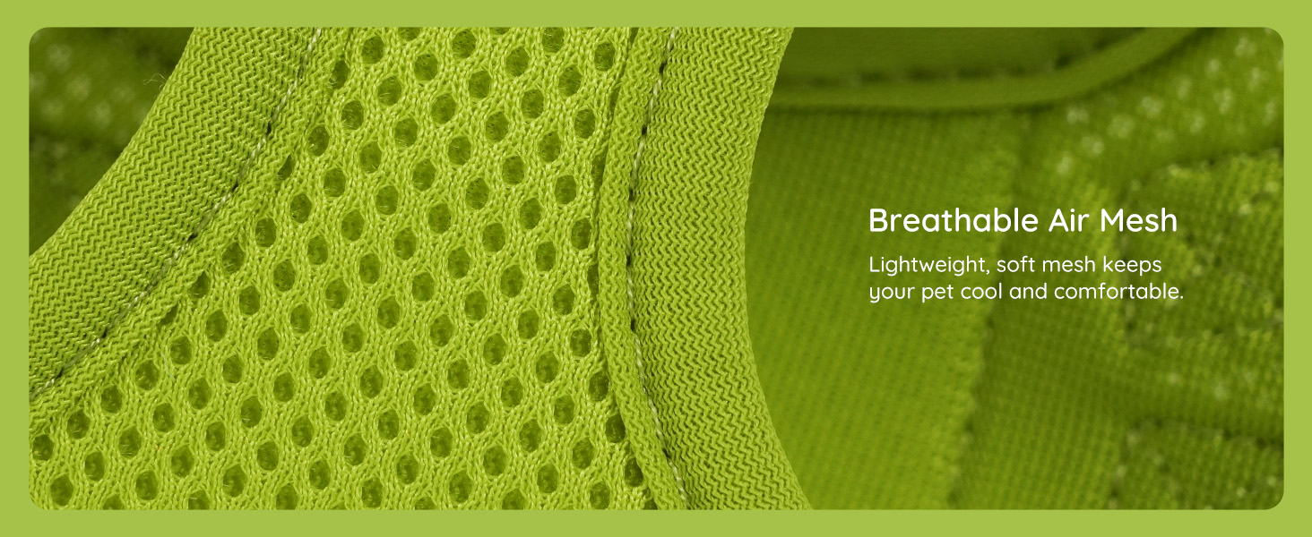 Шлейка для собак BELLA & PAL для маленьких собак з повідком, Step-in шлейка з Air Mesh, анти-тяга, світловідбиваюча, дихаюча, для цуценят, котів, XS (L (42-50 см обхват грудей), Авокадовий колір)