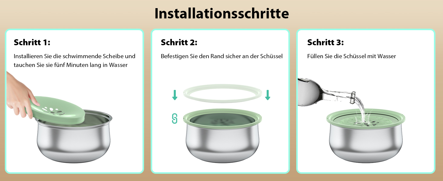 Миска для води для собак Stouchi, не розливається, нержавіюча сталь, велика місткість, повільний диспенсер води, антиковзаюча, для подорожей, зелений колір