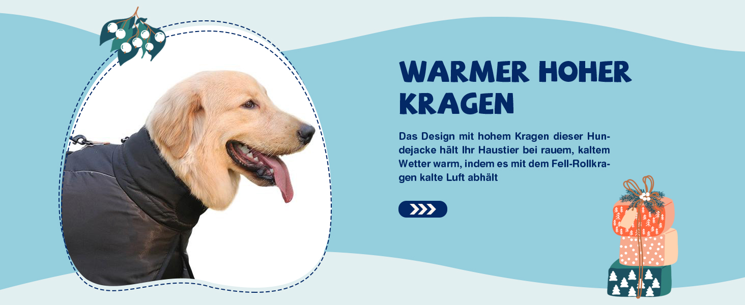 Зимовий теплий одяг для собак ALLSOPETS: куртка з відбиваючими елементами, великий розмір (3XL), Marineblau