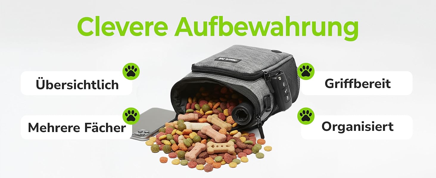 Сумка для ласощів для собак – практична сумка для тренувань з додатковим поясом – сумка для корму для собак, сумка для тренувань та прогулянок – міцна, водостійка сумка для ласощів для собак для подорожей