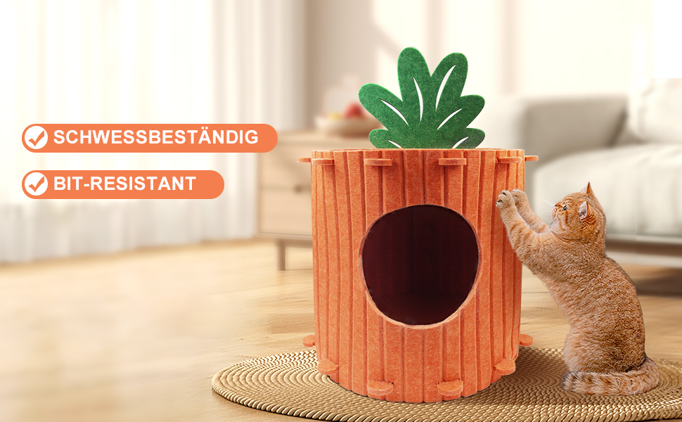 Двоярусна котяча кімната-будинок з когтеточкою, платформа та іграшкою, 60х40х40 см