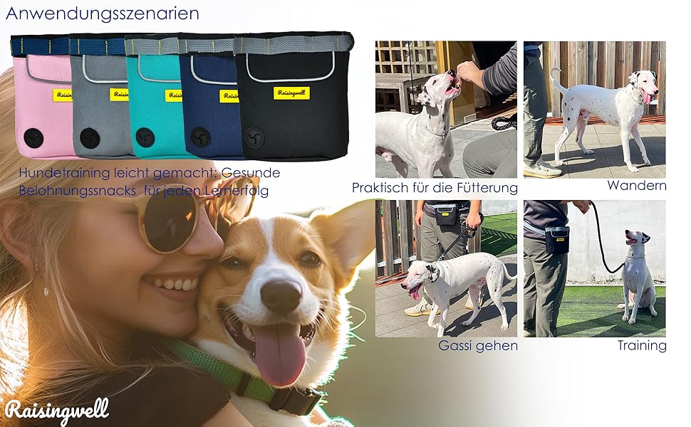 Сумка для ласощів для собак, багатофункціональна сумка для прогулянок з силіконовим кишеньком, мішок для корму для дресирування собак та дозатор ласощів, ідеальна для активного відпочинку на природі (Чорний 4 чашки) (1. Чорний 2 чашки)