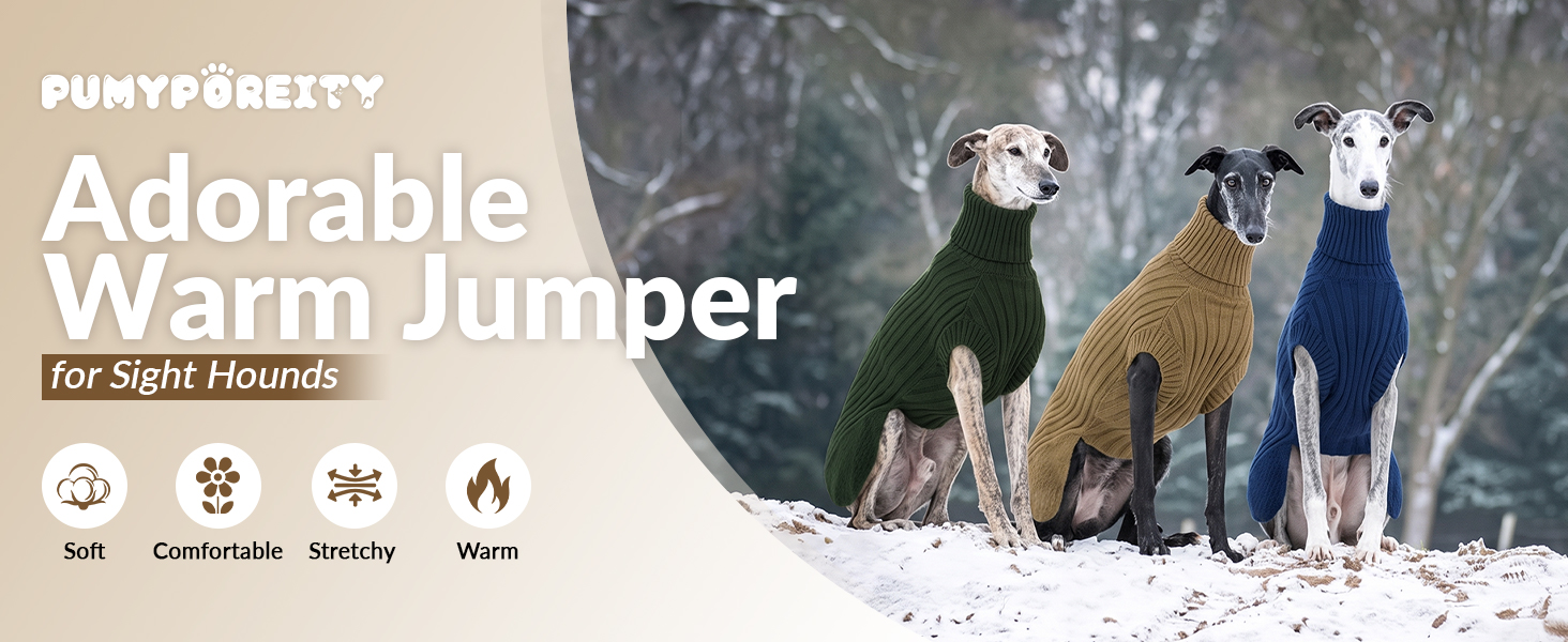 Свитер для собак Whippet та грейхаундів, теплий зимовий одяг для борзих (темно-синій, розмір S)