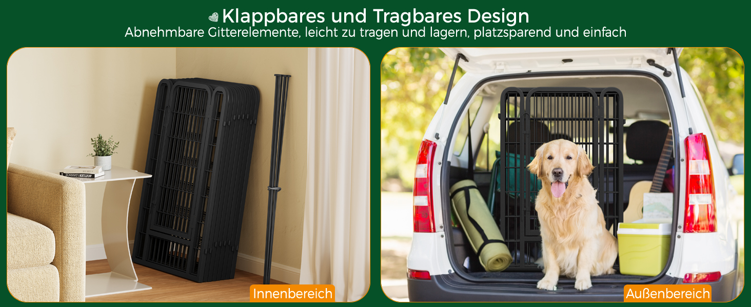 Вольєр для собак Yaheetech 8-секційний, 80 см, для квартири та саду, з'єднання з круглим головою, складаний, без інструментів (100 см висота)