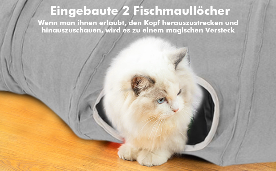 Туннель для котів Nimomo, складаний, S-подібний з іграшкою-м'ячиком, інтелектуальна іграшка для кошенят, кроликів та маленьких тварин