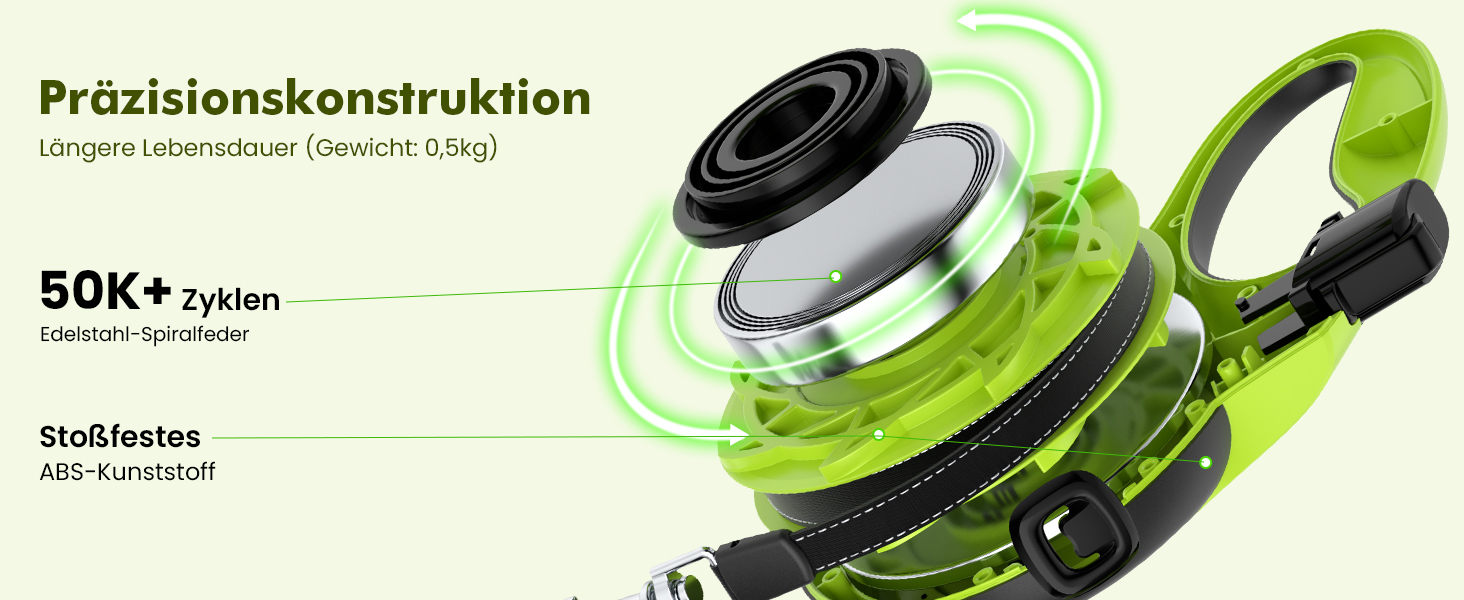 Рулетка для собак Pecute 8м, бічна, з набором для збору відходів, 10-50 кг, зелена