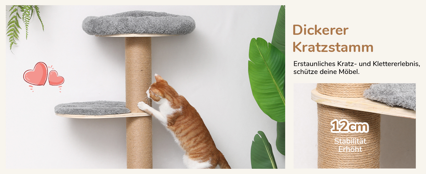 Дім-кіготник для котів FUKUMARU, 5 поверхів, з м'яким ліжком, сірий