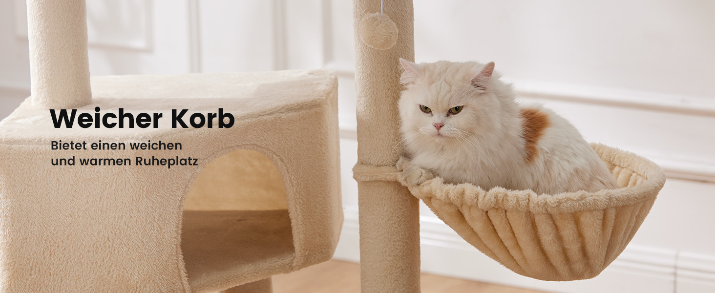 Кліматизатор для котів Gardner Pet Katzenbaum, 105 см. Кліматизатор з дряпальною колоною, платформою, 2 печерами, кошиком, сірий (59 x 44 x 105 см)