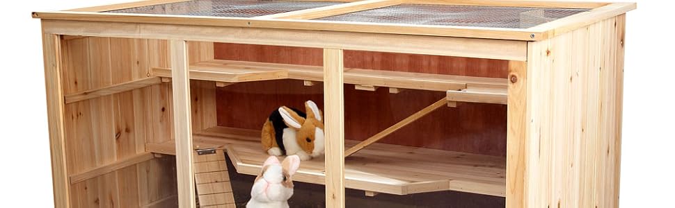 Клітка для гризунів Melko Nagervilla: 3-ярусна дерев'яна клітка для хом'яків та мишей, 117 x 63 x 58 см, з 2 пандусами