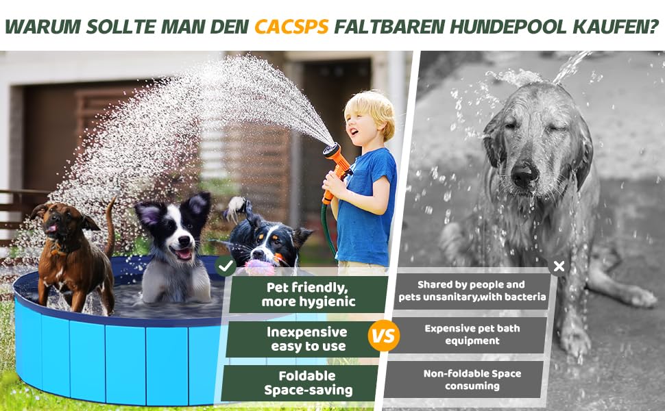 Складний басейн для собак CACSPS, 221 x 30,5 см, басейн для дітей з жорсткого пластику, неслизька ванна для собак на вулицю, задній двір, складний басейн для собак, дітей, домашніх тварин (червоний)