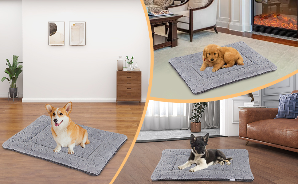 Лежанка для собак IEUUMLER, м'яка та тепла, 91x58 см, сірий колір. Підходить для собак та котів.