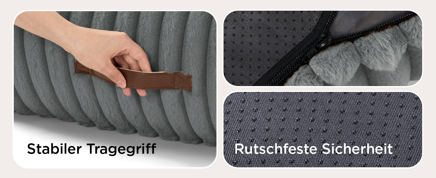 BEDSURE Ортопедичне ліжко для котів та собак великого розміру, 76x51x25 см, сіре, велике, миється, для маленьких собак та котів