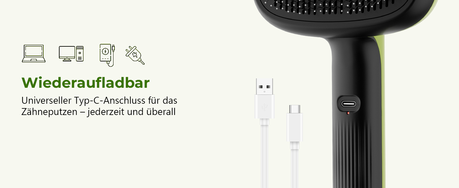 Побутова щітка для котів Pecute з парою та спреєм, багатофункціональна, для довгошерстих котів та собак, великий резервуар для води, масажна щітка, тільки прохолодний туман (зелена)