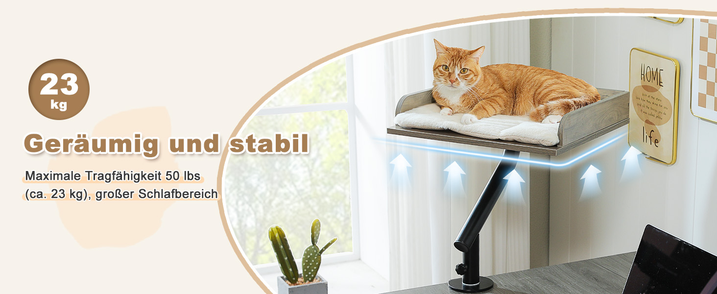 Кішка лежанка PAWZ Road на стіл, дерев'яна, обертова, регульована, гамак для кігтів, до 23 кг, сіра