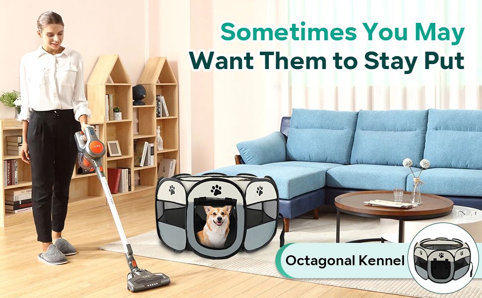 Клітка-забіг для цуценят SAN LIKE 73x73x43 см, портативна клітка для собак, котів, кроликів, для дому та вулиці