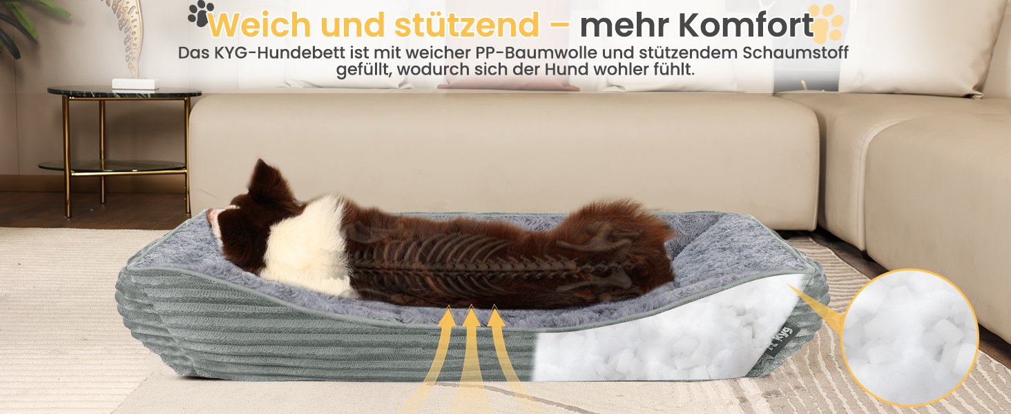 Ківш для собак великих порід, котячий лежак, миється, пухнастий, м'який та теплий, сірий, 90*68*19 см XL