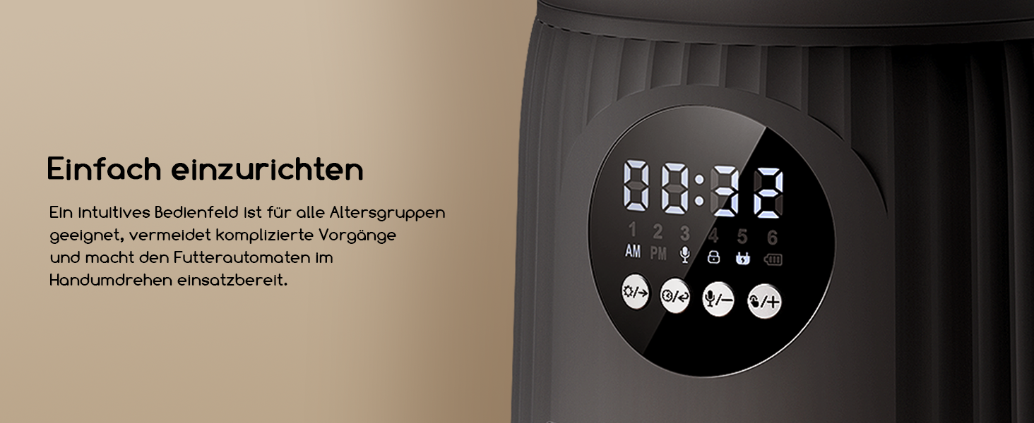 Автомат годівлі для котів Faroro 4L, програмований, з контролем порцій, 10 сек. голосових повідомлень, чорний