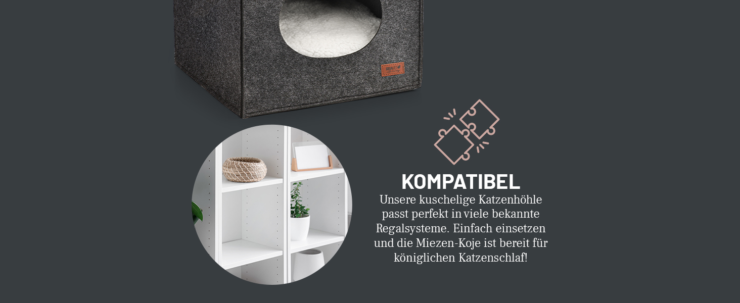 М'яке ліжко для котів ReaVET - затишне гніздечко з подушкою I місце для сну котів з м'якими подушками I дуже м'яке та пухнасте I ліжко для котів з фетру (гніздечко для котів)