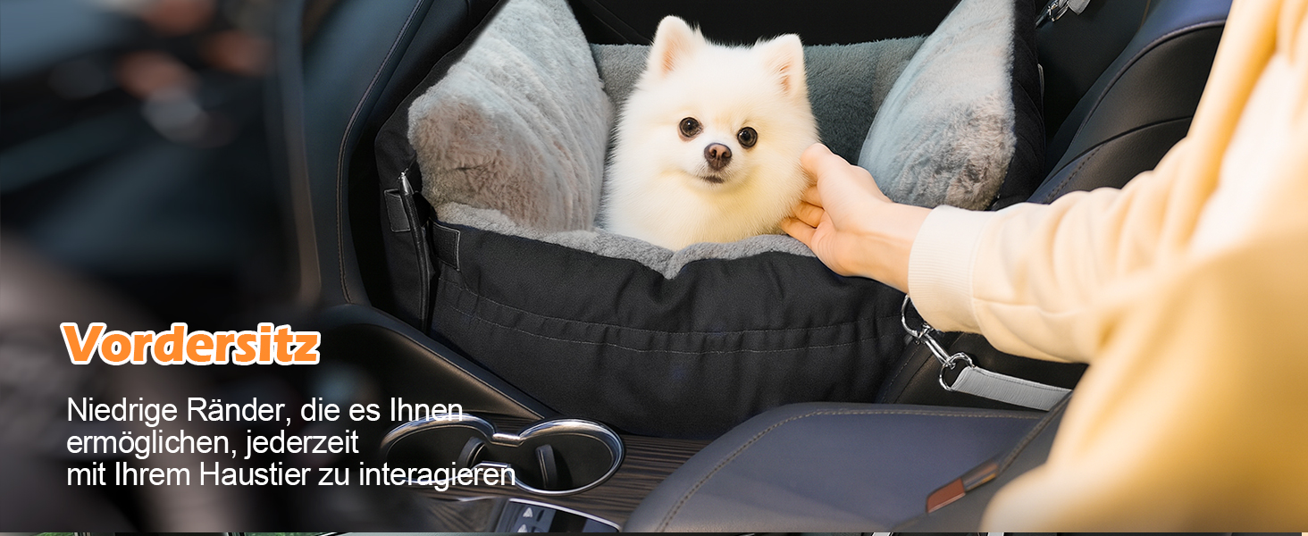 Автомобільний лежак для собак 3-в-1 – переносна лежанка для маленьких собак, з розкладною поверхнею, м'яким матрацом, для переднього та заднього сидіння, чорний