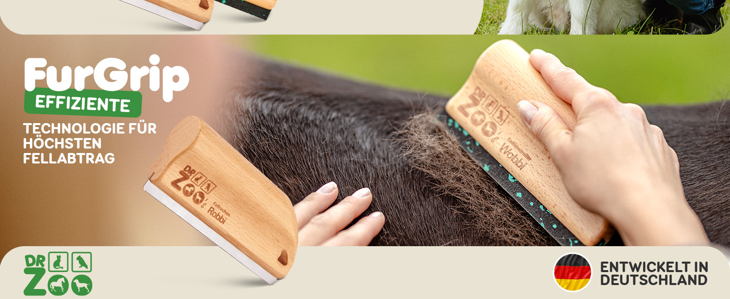 Дзеркальна щітка для собак DR Zoo 'Robbi' – ідеальна для грумінгу, видаляє підшерсток та короткий пух