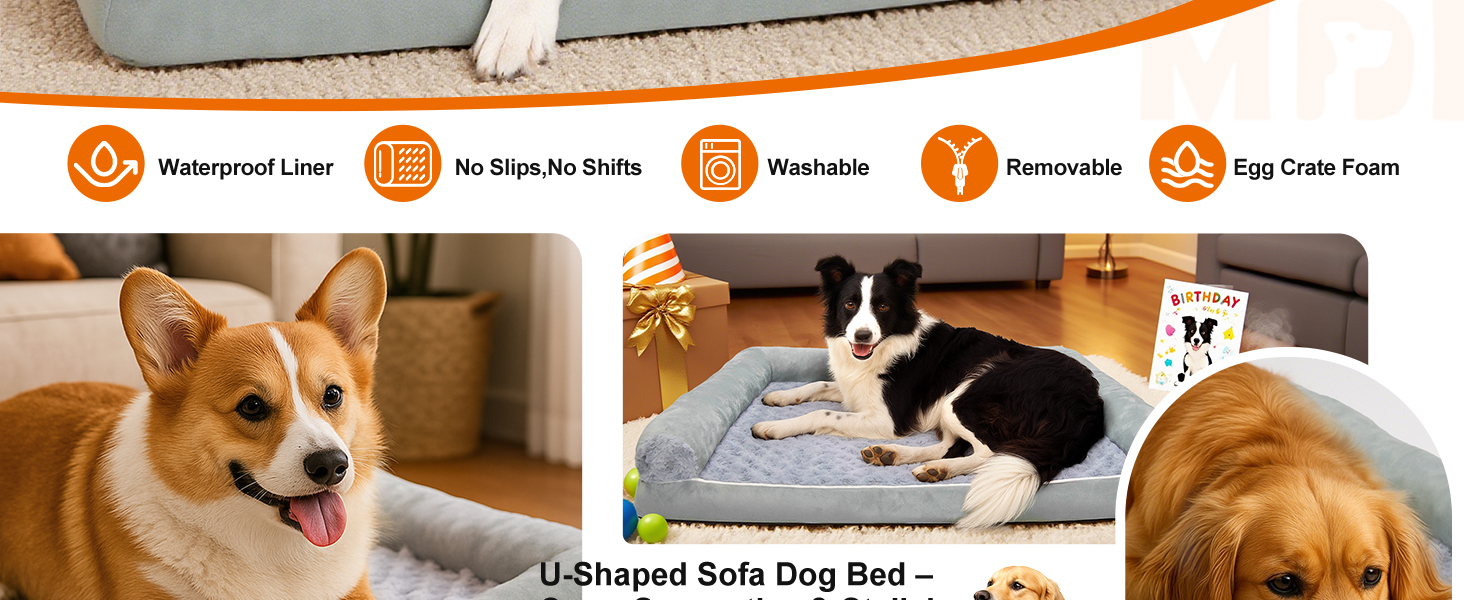 Ортопедичне ліжко для собак 90x65x18 см, сірого кольору - зручне собаче ліжко з бортиками, м'який дизайн з рожевими квітами, знімний та пральний чохол, неслизьке та водонепроникне покриття, підходить для собак середніх розмірів (L 90 x W 60 x H 18 см)