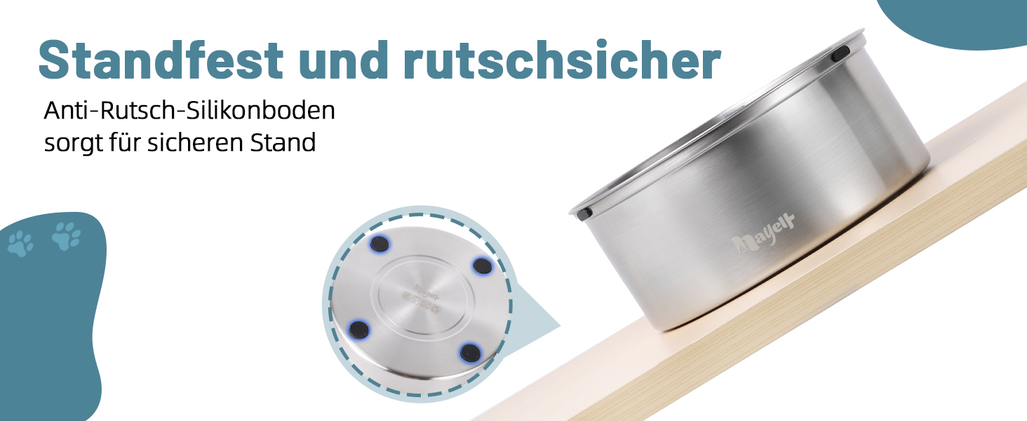 Нержавійна миска для води для собак Nayelf, 1л, анти-салю, не слизька, не протікає, для маленьких та середніх собак