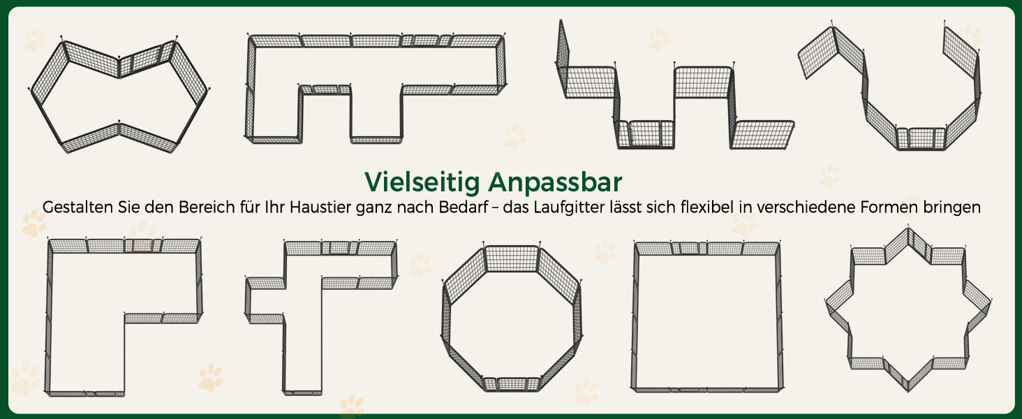 Клітка для собак Yaheetech 8-секційна, 80 см, вольєр для собак, з'єднувальні стержні, складана клітка для собак у квартиру та сад, без інструментів, 80 см висота, 8 шт.