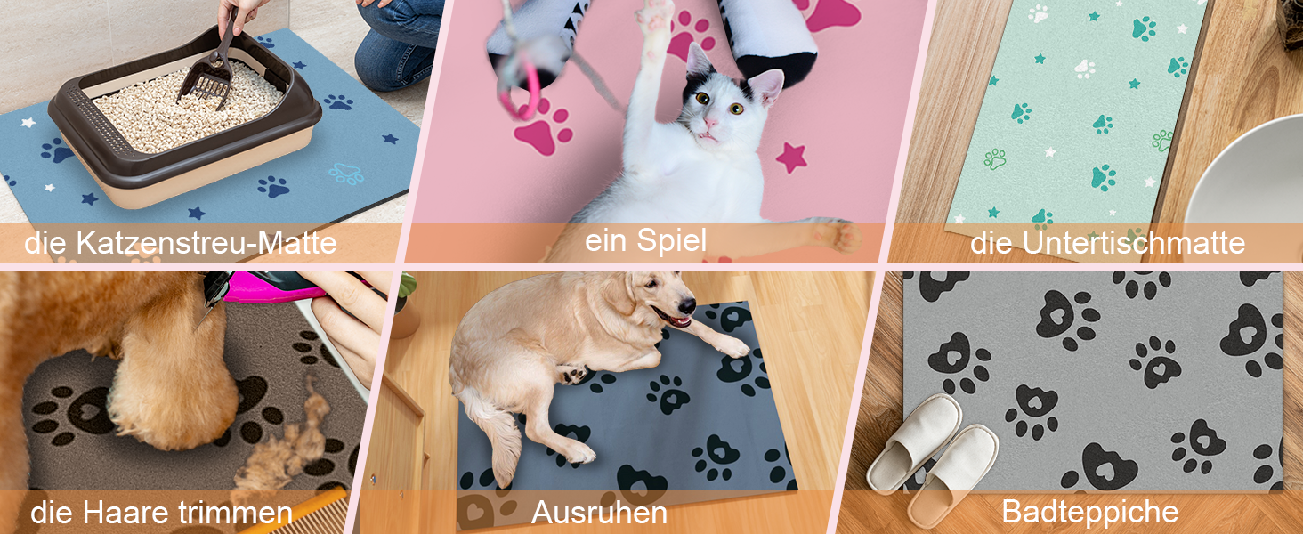 Килимок для годівлі собак Bleswin 30x50 см, водопоглинаючий, антиковзний, коричневий