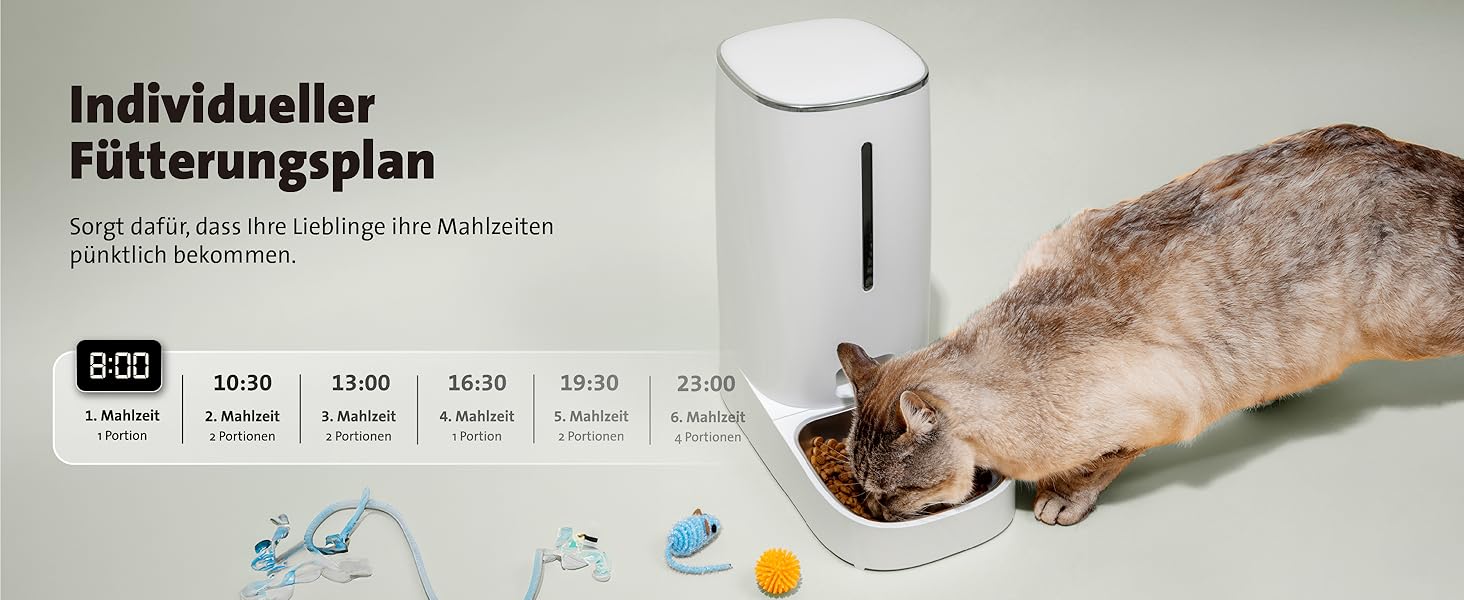 Автоматична годівниця для котів і собак Molly&Cody BALOU, 4 л, для сухого корму, таймер, 2 миски, LED дисплей, блокування кнопок, подвійне живлення