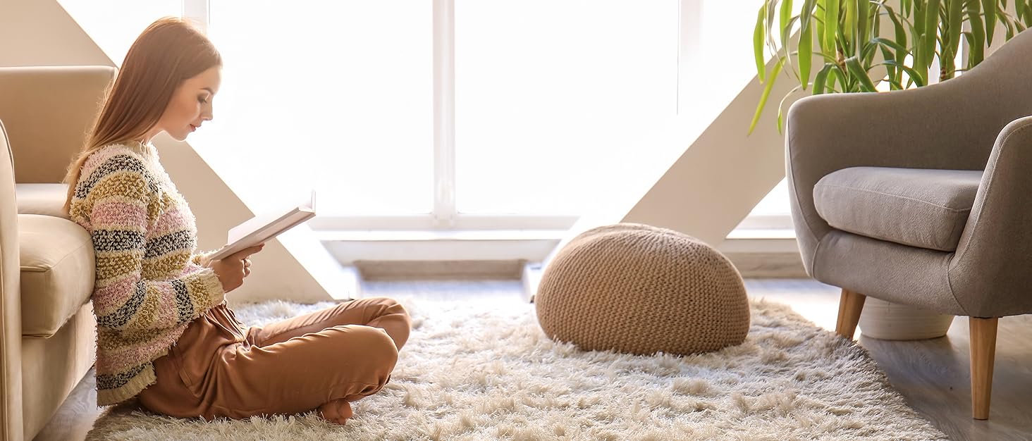 М'яке ліжко для собак та котів Paco Home: кругла подушка-донать, бежевий колір, розмір Ø100 см, 100x100x20 см, зручне та миється