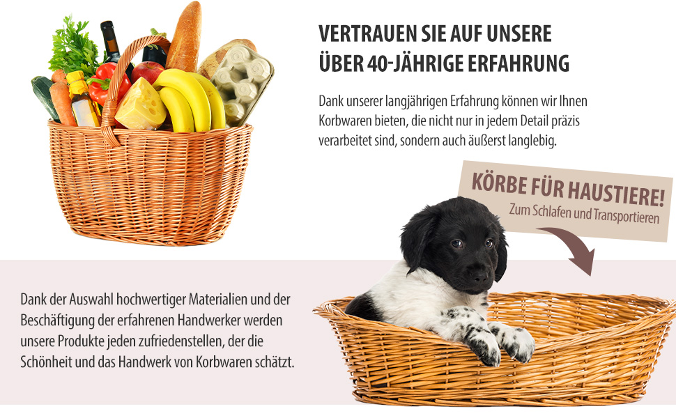 Плетене ліжко для собак та котів Wiklinowy Świat - ліжко з ротангу для домашніх тварин, 66x47x15 см, з коричневим подушкою в крапку