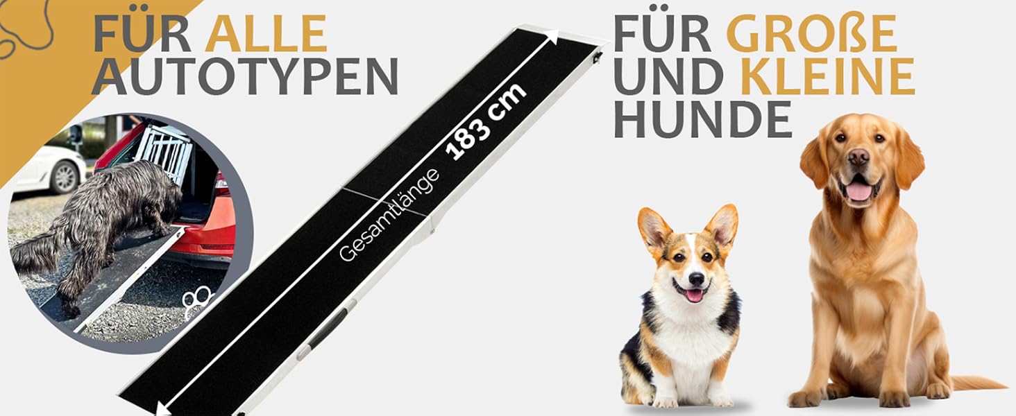 Рампа для собак Petigi: складана, з алюмінію, 183 см. Допомагає завантажуватись в машину