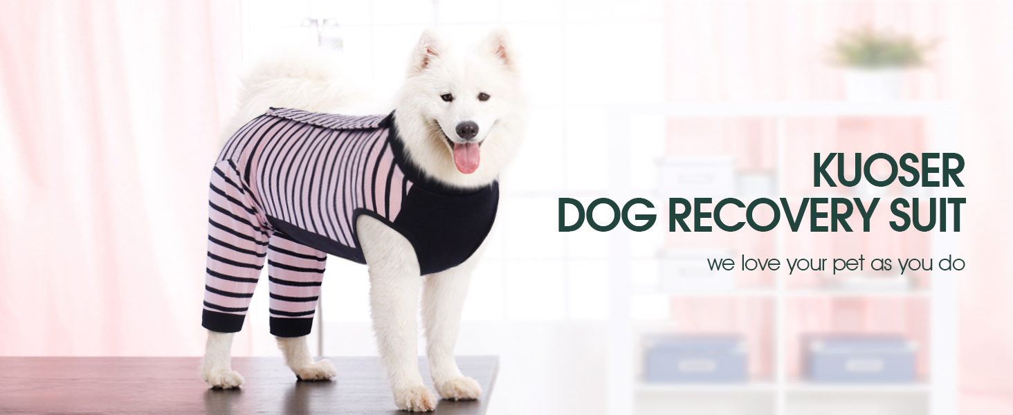 Комбінезон для собак Kuoser після операції на задніх лапах, чорний, розмір L (Back:40cm)