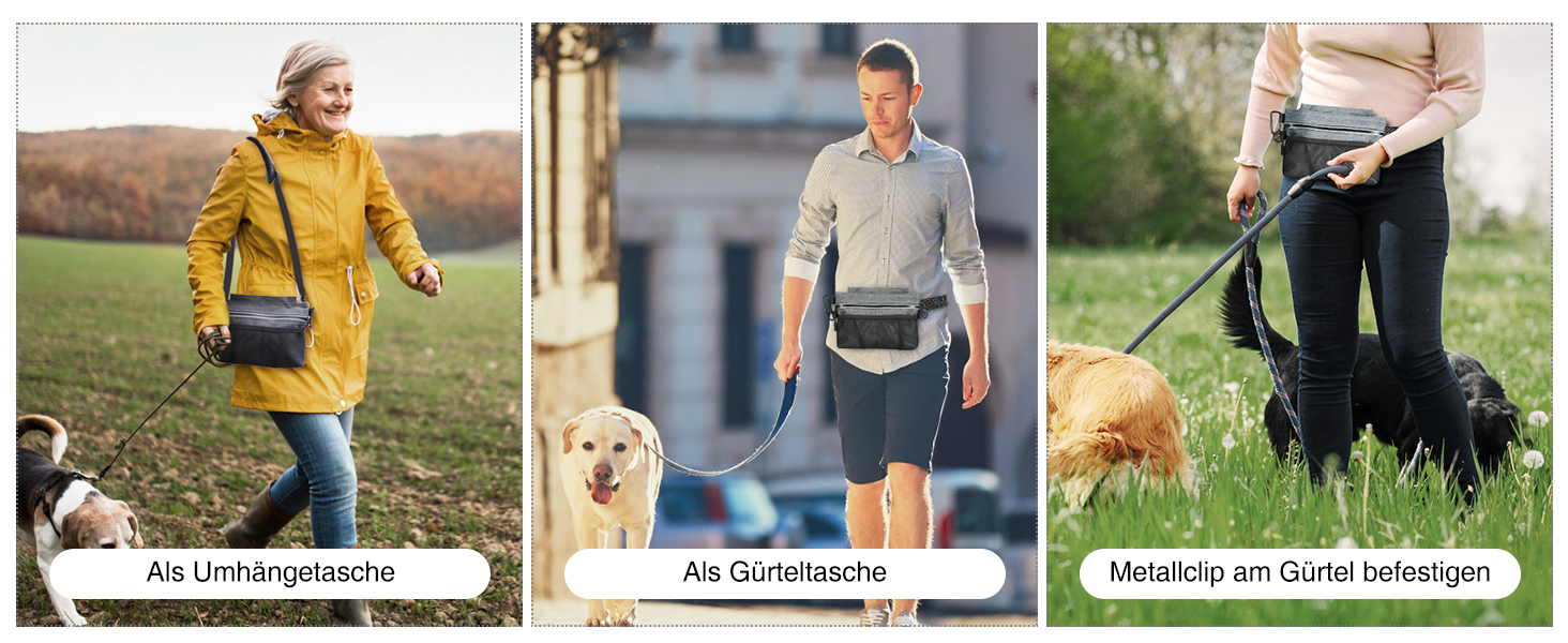 Сумка для ласощів для собак Brifit з магнітною застібкою, для тренувань, з регульованим поясом, знімною внутрішньою кишенею та дозатором для відходів, 22 x 19 x 3 см