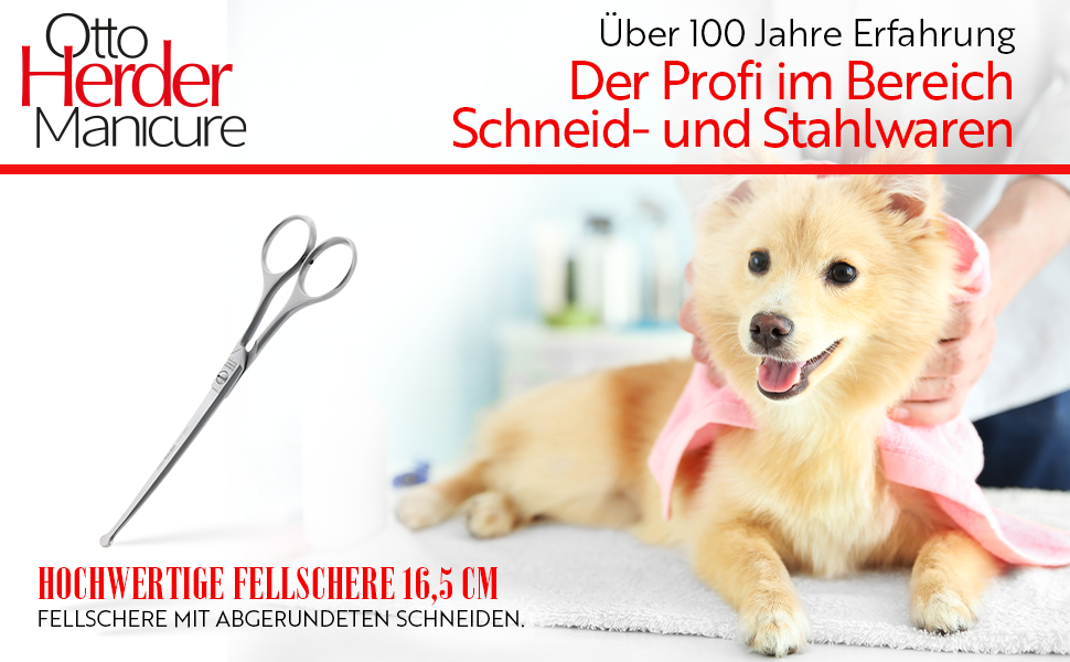 Ножиці для грумінгу собак Otto Herder, 16,5 см, професійні, нержавіюча сталь, з мікрозубцями