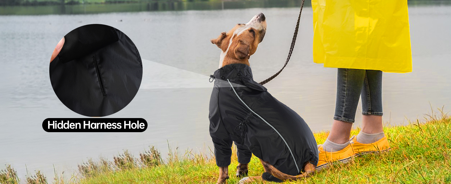 Водонепроникний дощовик для собак, чорний, розмір S. Дощовик для маленьких собак з капюшоном, на кнопках.