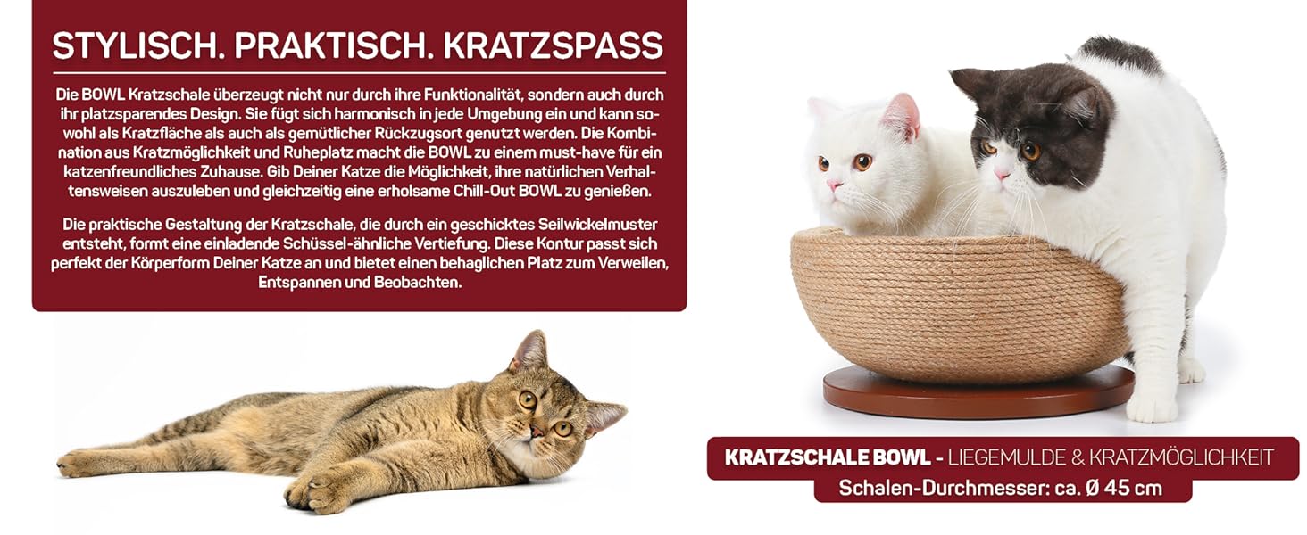 Котяча дряпальня з миски CanadianCat - лежанка з сизалю, 45x45x16 см