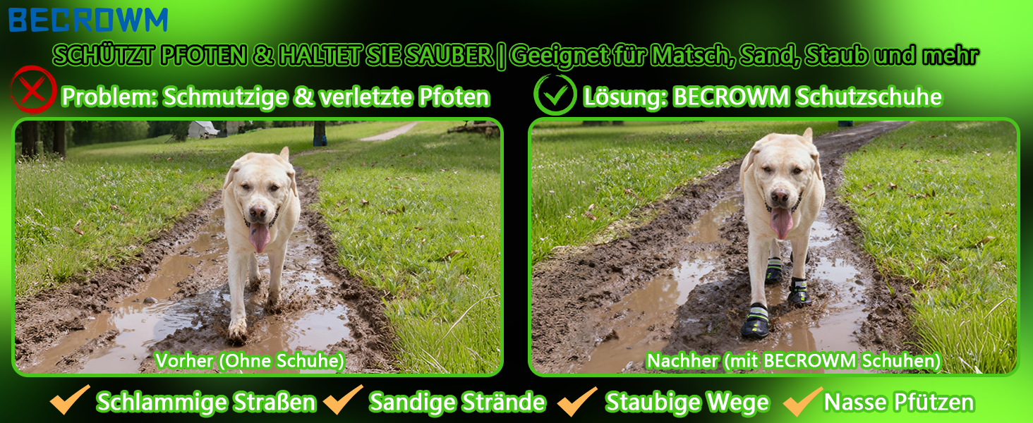 Водонепроникні антиковзні собачі чоботи з відбивачами, для дощу/снігу/бруду та прогулянок на природі, підходять для собак від маленьких до великих (Чорний, #1 (ширина 4,7 см) для 6,8–10 кг)