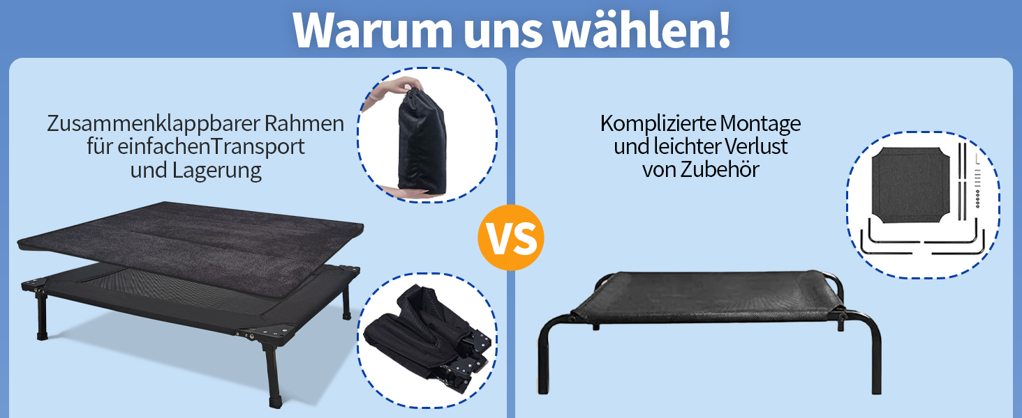 Шестигранне лежанка для собак, складана, з піднятим каркасом та знімним подушкою, портативна, водовідштовхувальна, для маленьких собак, для дому та вулиці, кемпінгу, подорожей, сірого кольору