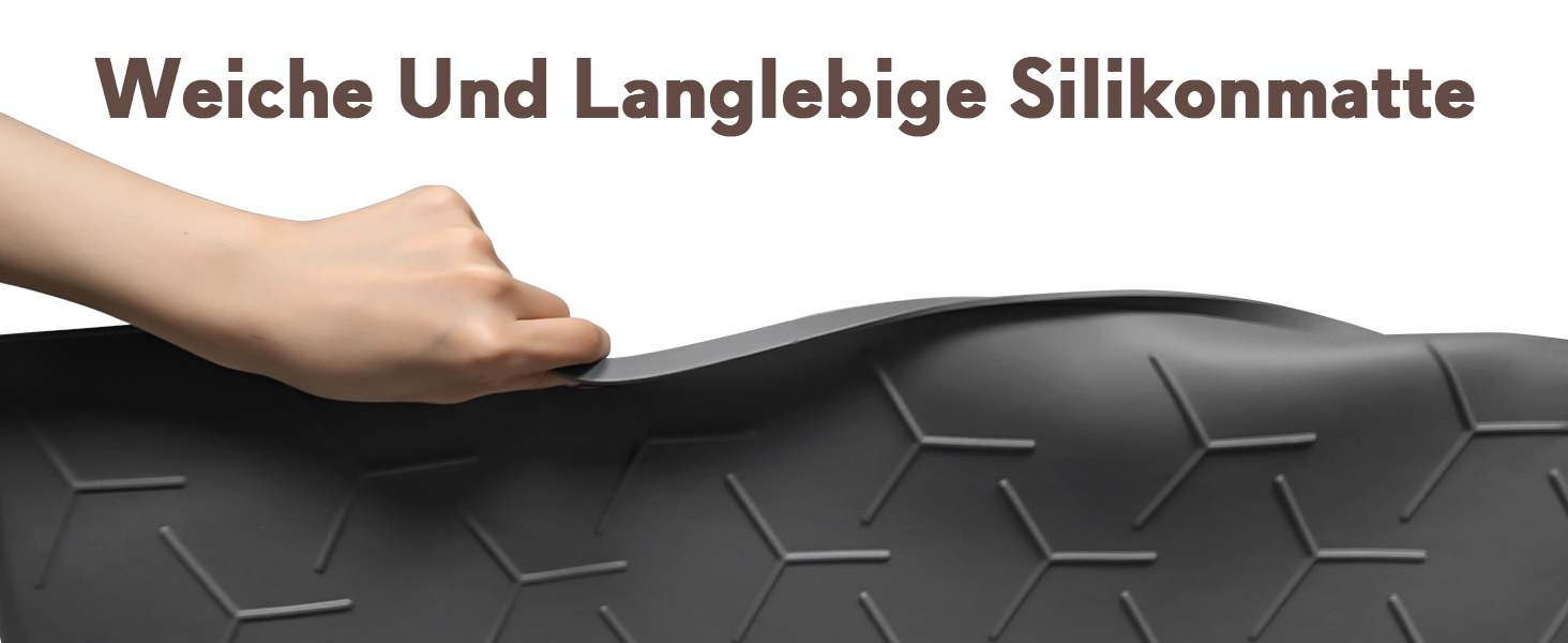 Мапа для котячого туалету Garoopion, силіконова, 86x56 см, чорна. Захист від протікання, легко мити.