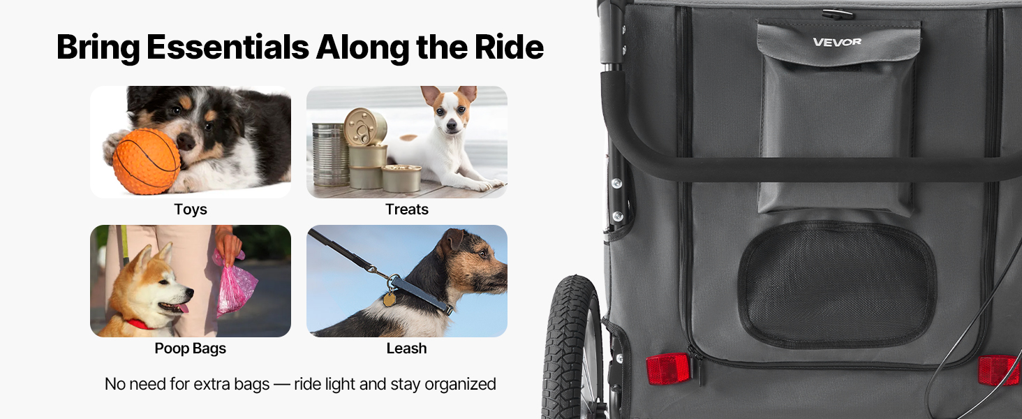 Велосипедний відсік для тварин VEVOR - для маленьких та великих собак, складаний, з колесами