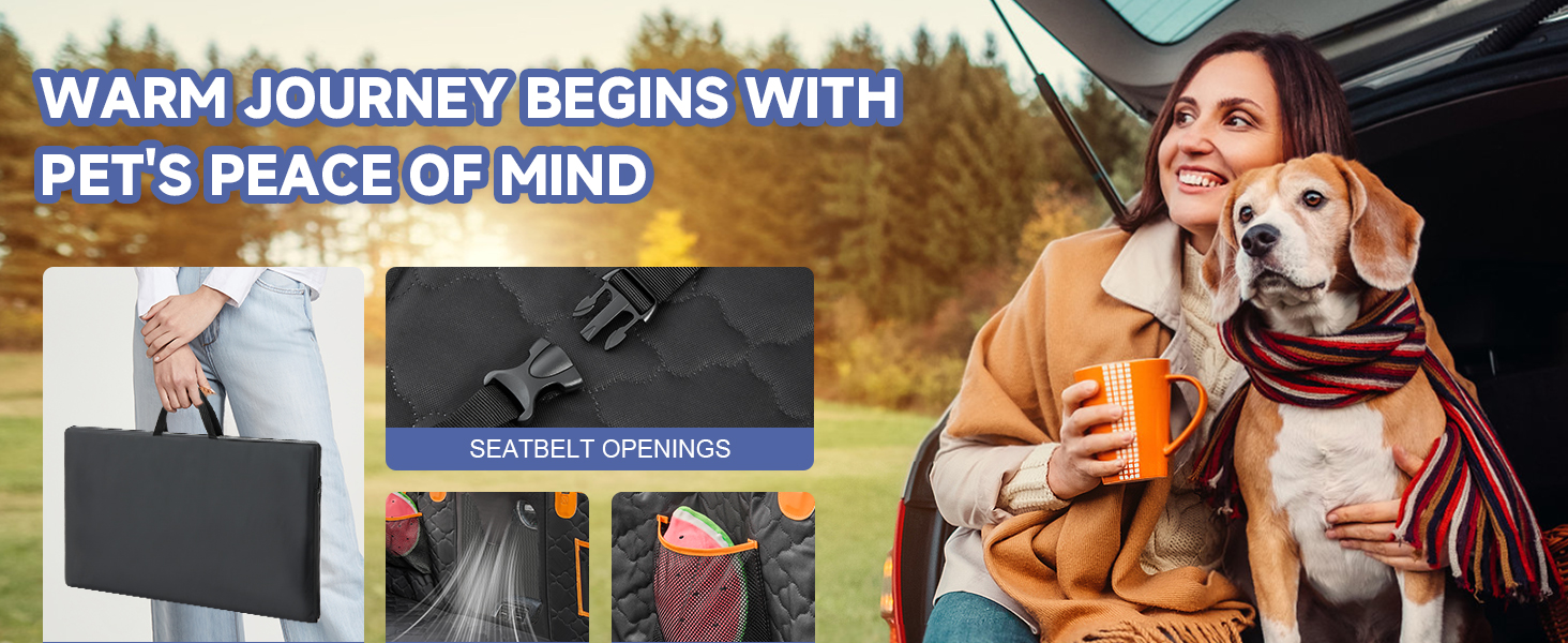 Захист для заднього сидіння автомобіля для собак - килимок для собак з твердим дном, 181 кг, водонепроникний захист сидіння для собак з сіткою, чорна гамак для собак для великих позашляховиків, позашляховиків, чорний з помаранчевим, L (147×75 см)