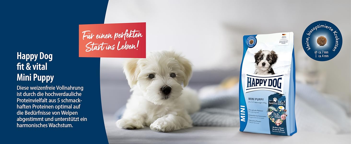 Повнораціонний корм для собак Happy Dog fit & vital Mini Senior для маленьких собак старшого віку, 4 кг