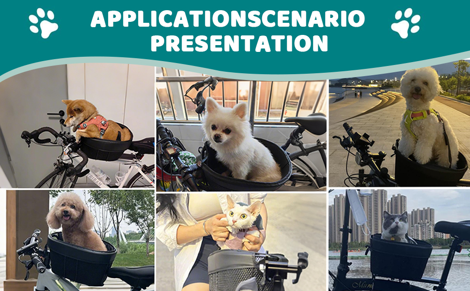 Складаний кошик для собак, м'який велосипедний переносник, знімний передній кошик, велосипедний переносник для котів та собак (чорний)