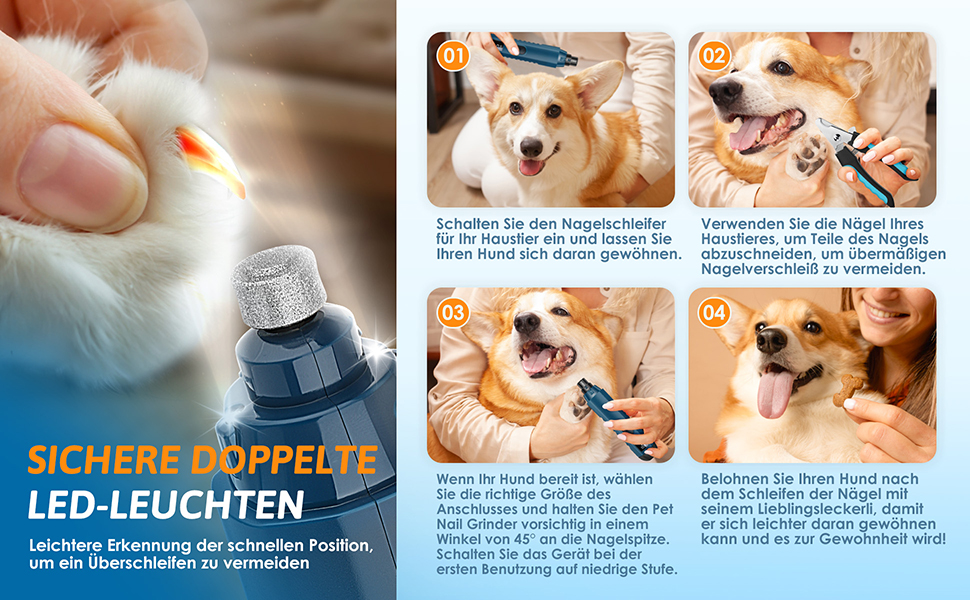 Точилка для кігтів собак та котів з LED-підсвічуванням, 5 ступенів, для великих, середніх та малих порід