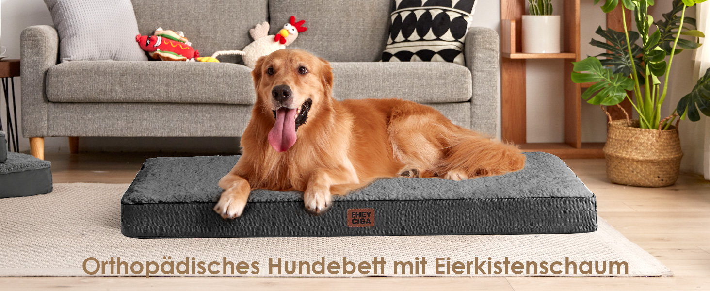 Ортопедичне ліжко для собак EHEYCIGA, 76x51x9 см, сіре. М'яке, миється, для маленьких собак, підходить для клітки.